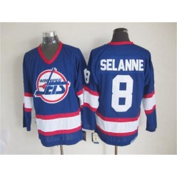 Winnipeg Jets #8 Teemu Selanne Blue CCM Throwback Stitched NHL Jersey
