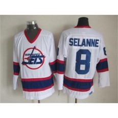 Winnipeg Jets #8 Teemu Selanne White CCM Throwback Stitched NHL Jersey