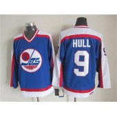 Winnipeg Jets #9 Blue White CCM Throwback Stitched NHL Jersey