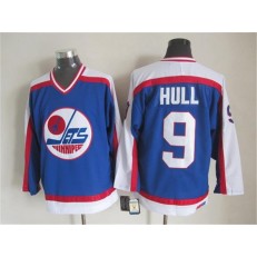 Winnipeg Jets #9 Blue White CCM Throwback Stitched NHL Jersey
