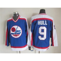 Winnipeg Jets #9 Blue White CCM Throwback Stitched NHL Jersey