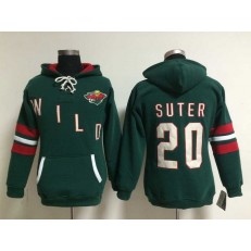 Womens NHL Minnesota Wild #23 Ryan Suter  Lace Up Pullover Hooded Sweatshirt