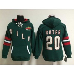 Womens NHL Minnesota Wild #23 Ryan Suter  Lace Up Pullover Hooded Sweatshirt