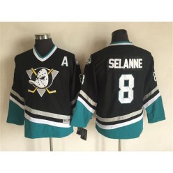 Anaheim Ducks #8 Teemu Selanne Black CCM Throwback Stitched Youth NHL Jersey