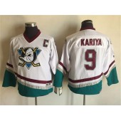 Anaheim Ducks #9 Paul Kariya White CCM Throwback Stitched Youth NHL Jersey