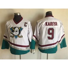 Anaheim Ducks #9 Paul Kariya White CCM Throwback Stitched Youth NHL Jersey