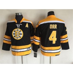 Boston Bruins #4 Bobby Orr CCM Throwback Black Stitched Youth NHL Jersey