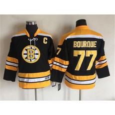 Boston Bruins #77 Ray Bourque Black CCM Throwback Stitched Youth NHL Jersey