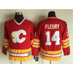 Calgary Flames #14 Theoren Fleury Red CCM Throwback Stitched Youth NHL Jersey