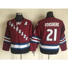Colorado Avalanche #21 Peter Forsberg Red CCM Throwback Stitched Youth NHL Jersey