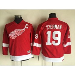 Detroit Red Wings #19 Steve Yzerman Red CCM Stitched Youth NHL Jersey