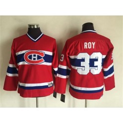 Montreal Canadiens #33 Patrick Roy Red CCM Throwback Stitched Youth NHL Jersey