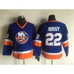 New York Islanders #22 Mike Bossy Baby Blue CCM Throwback Stitched Youth NHL Jersey