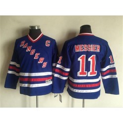 New York Rangers #11 Mark Messier Blue CCM Heroes of Hockey Alumni Stitched Youth NHL Jersey