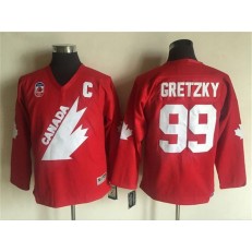 Olympic 1991 CA. #99 Wayne Gretzky Red CCM Throwback Stitched Youth NHL Jersey