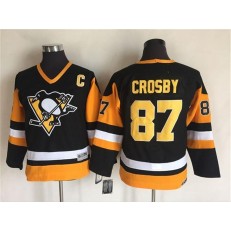 Pittsburgh Penguins #87 Sidney Crosby Black CCM Throwback Stitched Youth NHL Jersey