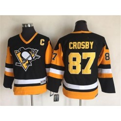 Pittsburgh Penguins #87 Sidney Crosby Black CCM Throwback Stitched Youth NHL Jersey
