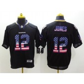 Baltimore Ravens 12 Jacoby Jones Black With USA Flag Number Football Elite Nike NFL Jersey