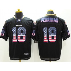 Baltimore Ravens 18 Breshad Perriman Black With USA Flag Number Football Elite Nike NFL Jersey