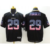 Baltimore Ravens 29 Justin Forsett Black With USA Flag Number Football Elite Nike NFL Jersey