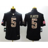 Baltimore Ravens 5 Joe Flacco Black Limited Salute to Service Stitched NFL Jersey