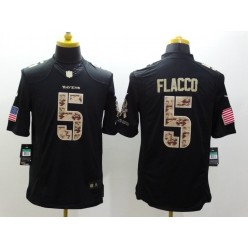 Baltimore Ravens 5 Joe Flacco Black Limited Salute to Service Stitched NFL Jersey