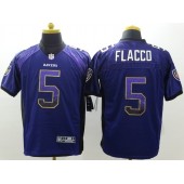 Baltimore Ravens 5 Joe Flacco Purple Team Color Elite Drift Fashion Nike Stitched NFL Jersey