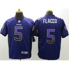 Baltimore Ravens 5 Joe Flacco Purple Team Color Elite Drift Fashion Nike Stitched NFL Jersey