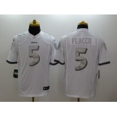 Baltimore Ravens 5 Joe Flacco White Limited Platinum Nike Stitched NFL Jersey