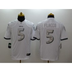Baltimore Ravens 5 Joe Flacco White Limited Platinum Nike Stitched NFL Jersey