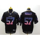 Baltimore Ravens 57 C.J. Mosley Black With USA Flag Number Football Elite Nike NFL Jersey