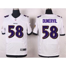 Baltimore Ravens 58 Elvis Dumervil Elite White Nike NFL Jersey