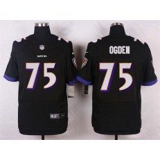 Baltimore Ravens 75 Jonathan Ogden Elite Black Alternate Nike NFL Jersey