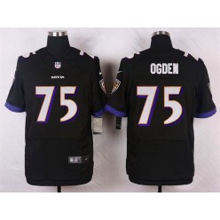 Baltimore Ravens 75 Jonathan Ogden Elite Black Alternate Nike NFL Jersey