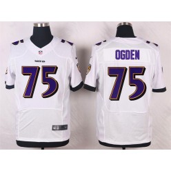Baltimore Ravens 75 Jonathan Ogden Elite White Nike NFL Jersey