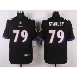 Baltimore Ravens 79 Ronnie Stanley Elite Black Alternate Nike NFL Jersey