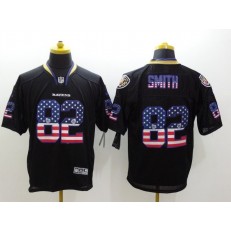 Baltimore Ravens 82 Torrey Smith Black With USA Flag Number Football Elite Nike NFL Jersey