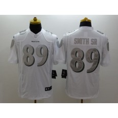 Baltimore Ravens 89 Steve Smith SR White Limited Platinum Nike Stitched NFL Jersey