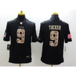 Baltimore Ravens 9 Justin Tucker Black Limited Salute to Service Nike Stitched NFL Jersey