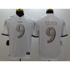Baltimore Ravens 9 Justin Tucker White Limited Platinum Nike Stitched NFL Jersey