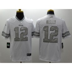 Buffalo Bills #12 Jim Kelly White Men Stitched Nike NFL Limited Platinum Jersey