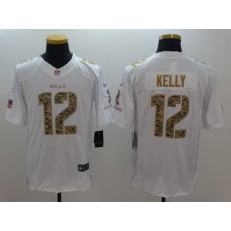 Buffalo Bills #12 Jim Kelly White Salute To Service Limited Nike NFL Jersey