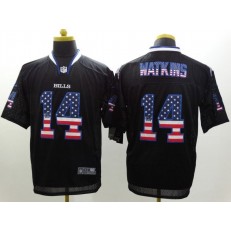 Buffalo Bills #14 Sammy Watkins Black Men Stitched Elite USA Flag Fashion Nike NFL Jersey