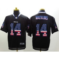 Buffalo Bills #14 Sammy Watkins Black Men Stitched Elite USA Flag Fashion Nike NFL Jersey