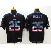 Buffalo Bills #25 LeSean McCoy Black Men Stitched Elite USA Flag Fashion Nike NFL Jersey