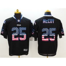 Buffalo Bills #25 LeSean McCoy Black Men Stitched Elite USA Flag Fashion Nike NFL Jersey