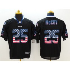 Buffalo Bills #25 LeSean McCoy Black Men Stitched Elite USA Flag Fashion Nike NFL Jersey