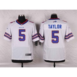 Buffalo Bills #5 Tyrod Taylor White Men Stitched Nike NFL New Elite Jersey