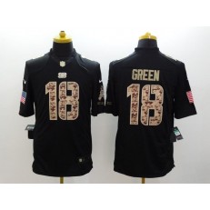 Cincinnati Bengals #18 AJ Green Black Men Stitched Nike NFL Limited Salute to Service Jersey