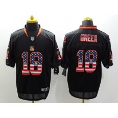 Cincinnati Bengals #18 AJ Green Black USA Flag Fashion Elite Men Nike NFL Jersey